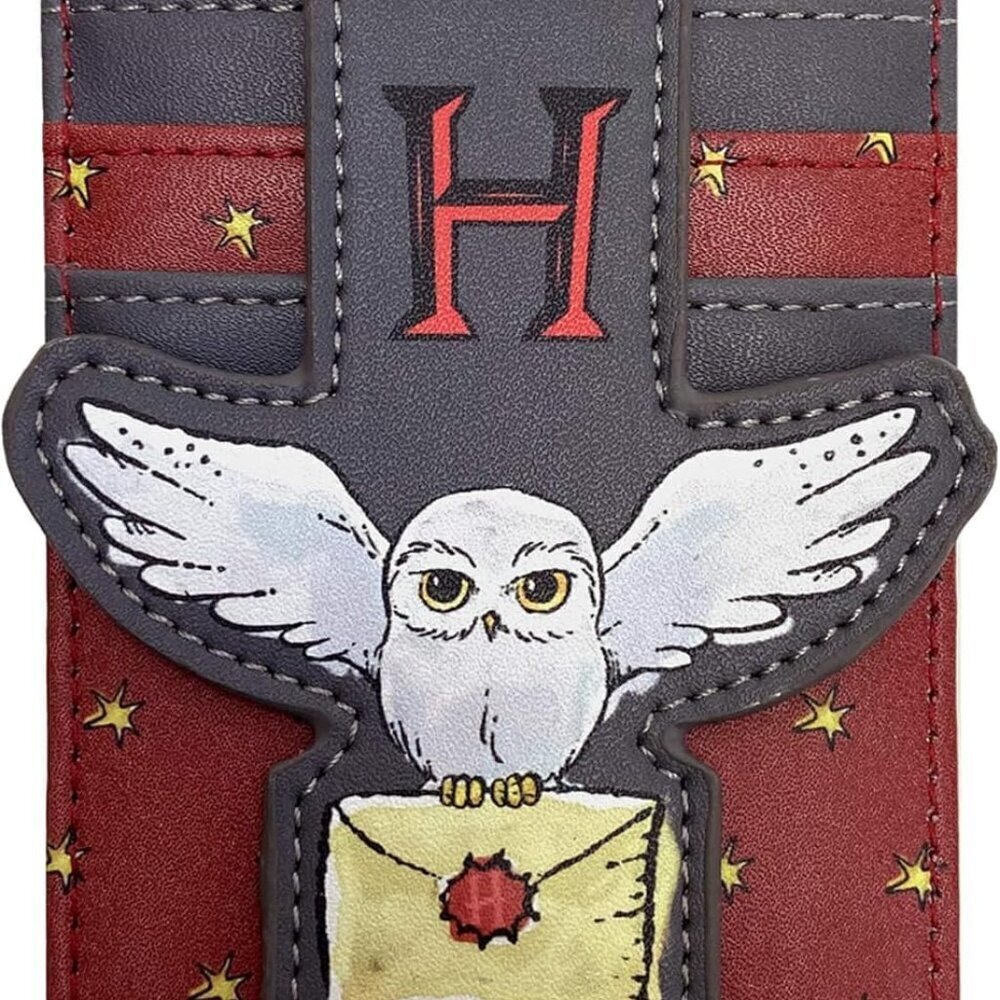 Owl Hedwig Wallet Faux Leather Slim Compact Card Holder with ID Window